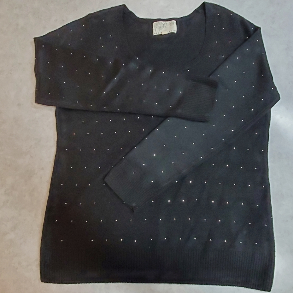 Debbie Morgan Black Festive Glitter Sweater